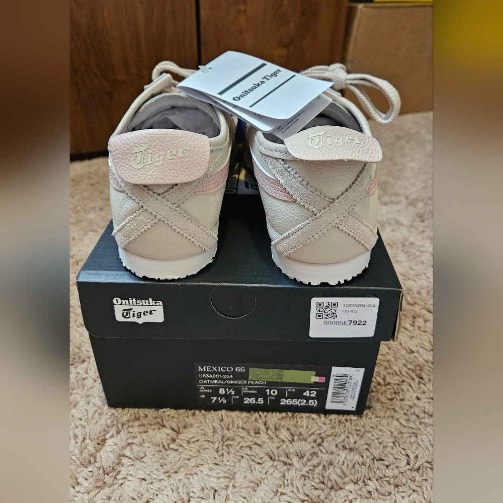 Onitsuka Tiger Oatmeal And Ginger Peach NEW size Unisex 8.5 Womens 10 - Picture 4 of 10